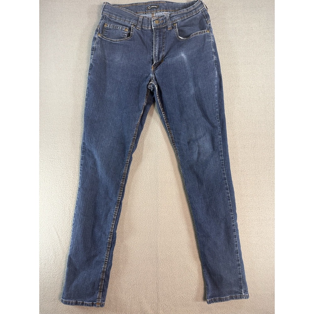 Origin Fighter Fit Jeans Mens 32x34 Med Wash Blue Athletic Straight Stretch USA